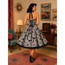 Romantisches Rosenkleid schwarz anthrazit zum Petticoat