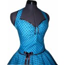 50er Jahre Kleid türkis kleine braune Punkte