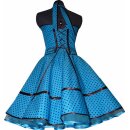 50er Jahre Kleid türkis kleine braune Punkte