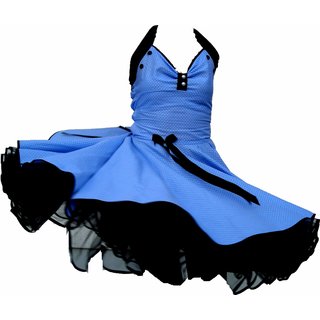 Punkte Petticoat Kleid hellblau kleine weiße Tupfen