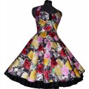 Kleid zum Petticoat Rosen sepia schwarz weiß rosa gelb