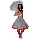 Retrokleid Korsage schwarz weiße Blumen 50er Jahre Mode