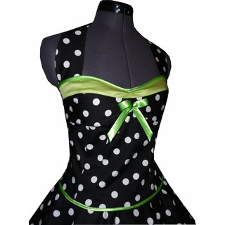 50er Korsagen Petticoat Kleid Punkte Dekolte lindgrün