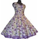 50er Kleid mit Petticoat weiß Blumen lila violet Tanzkleid  Jugendweihe Party 40