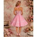 Petticoatkleid rosa mit Punkten und Blumen Größe 36