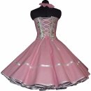 Petticoatkleid rosa mit Punkten und Blumen Größe 36