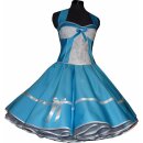 Brautkleid zum Petticoat 50er Jahre türkis Rosen weiß