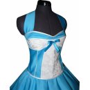 Brautkleid zum Petticoat 50er Jahre türkis Rosen weiß