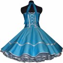 Brautkleid zum Petticoat 50er Jahre türkis Rosen weiß