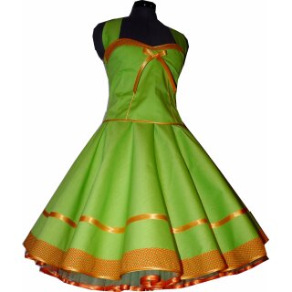 Kleid zum Petticoat grün orange karo Korsage