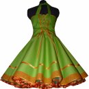 Kleid zum Petticoat grün orange karo Korsage