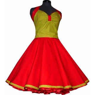 Petticoat Kleid 50er Jahre rot grün Rockabilly Vintage Tanzkleid mit Tellerrock