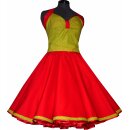 Petticoat Kleid 50er Jahre rot grün Rockabilly Vintage Tanzkleid mit Tellerrock
