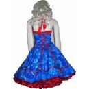 Kleid Petticoat blaue Rosen mit Tüllblume