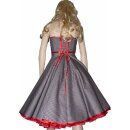 50er Lolita Kleid zum Petticoat grau schwarze Punkte rot