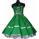 50er Kleid Punkte Petticoat saftgrün weiße Akzente