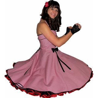 Petticoatkleid 50er Jahre Rockabilly Streifen rot wei schwarz