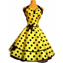 Punktekleid Rockabilly gelb große schwarze Tupfen