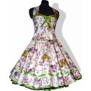 Romantisches Kleid zum Petticoat weiß mit reizvollen bunten Schmetterlingen