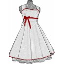 50er Kleid zum Petticoat weiß mit schwarzen...