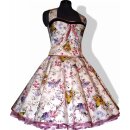 Zauberhaftes Kleid zum Petticoat mit bunten Schmetterlingen Dekoltee schwarz Band wählbar