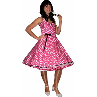 Petticoatkleid 50er Jahre Rockabilly pink wei� schwarz 42