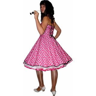 Petticoatkleid 50er Jahre Rockabilly pink wei� schwarz 42