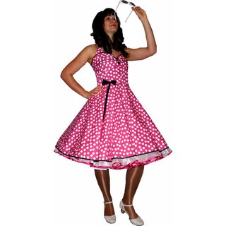 Petticoatkleid 50er Jahre Rockabilly pink wei� schwarz 42