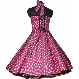 Petticoatkleid 50er Jahre Rockabilly pink wei� schwarz 42