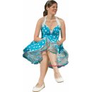 Punktekleid Rockabilly türkis große weiße Tupfen