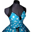 Punktekleid Rockabilly türkis große weiße Tupfen