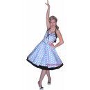 Sixtys Punkte Kleid hellblau schwarz große weiße Punkte