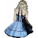 Sixtys Punkte Kleid hellblau schwarz große weiße Punkte