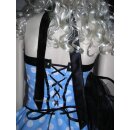 Sixtys Punkte Kleid hellblau schwarz große weiße Punkte