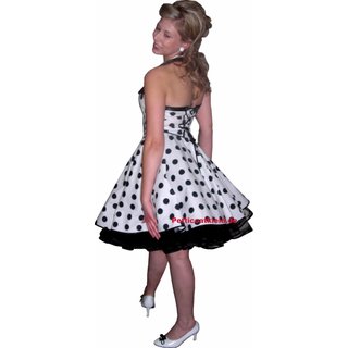 Sweet-fiftys Petticoatkleid wei mit groen schwarzen Punkten