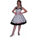 Sweet-fiftys Petticoatkleid weiß mit großen schwarzen Punkten
