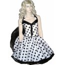 Sweet-fiftys Petticoatkleid weiß mit großen schwarzen Punkten