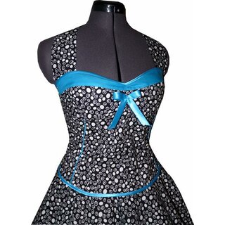 Petticoat Korsagen Kleid schwarz weie Pnktchen und Kringel 36