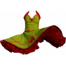 Petticoatkleid Sandy Minikaro grün-gelb-rot