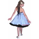 Punktekleid Rockabilly hellblau große weiss Tupfen...