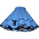Punktekleid Rockabilly hellblau große weiss Tupfen schwarzer Akz