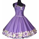 Petticoatkleid lila violett kleine weiße Punkte Blumendesign