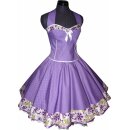 Petticoatkleid lila violett kleine weiße Punkte Blumendesign