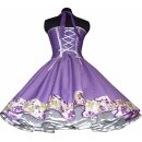 Petticoatkleid lila violett kleine weiße Punkte Blumendesign