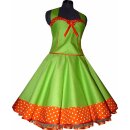 50er Jahre Kleid zum Petticoat apfelgrün orange Punkte
