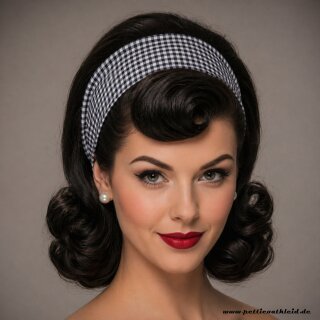 Haarband Rockabilly 50er Jahre grau Karo