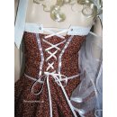 Kleid Sandy braun mit weißen Ornamenten