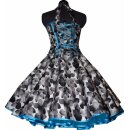 Petticoatkleid Korsage schwarz weiße Retroblüten