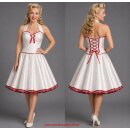 50er Brautkleid Korsage weiß Schleifendesign mit...
