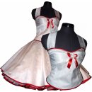 50er Brautkleid Korsage weiß Schleifendesign mit...